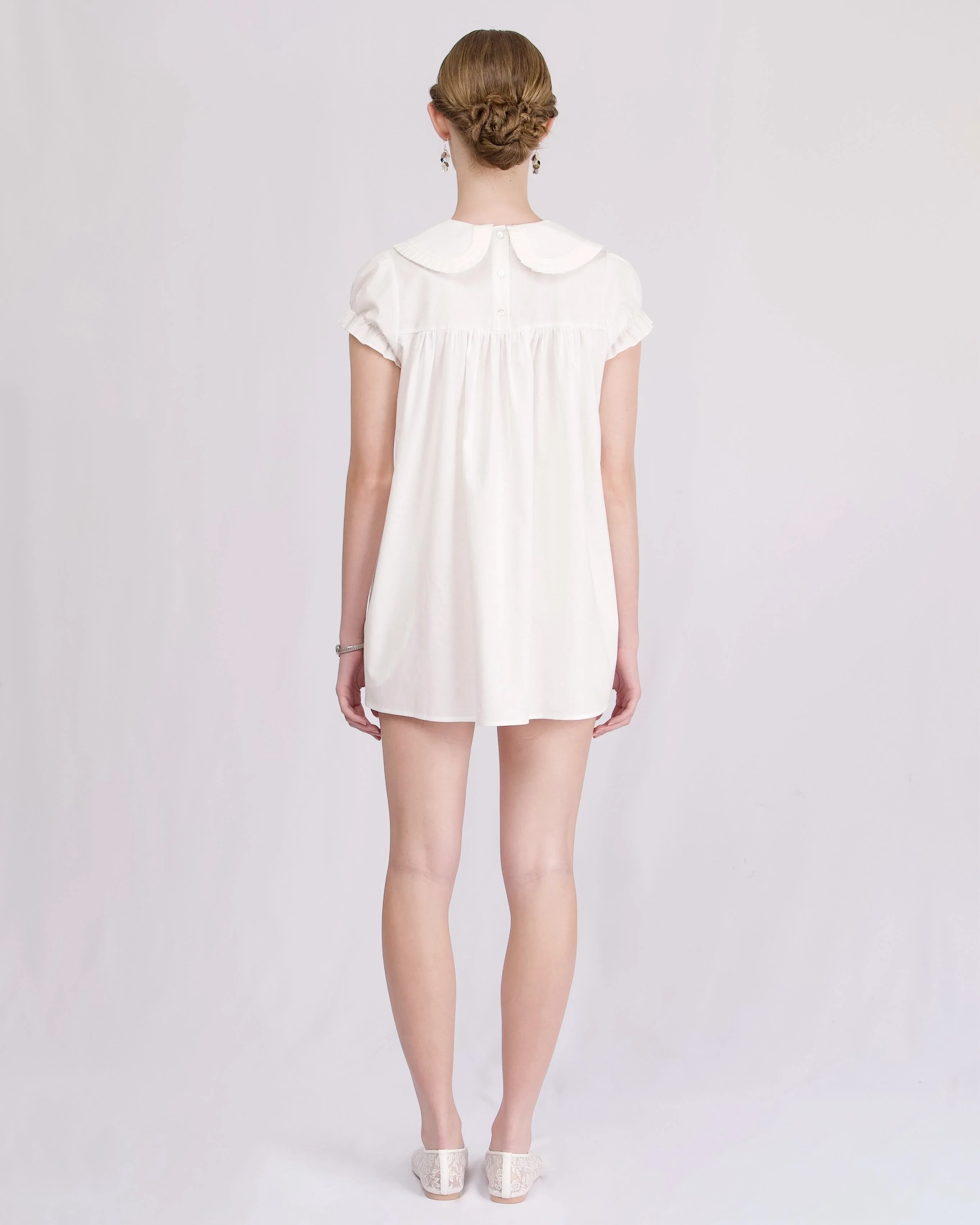 Babydoll Dress - White - Image 4