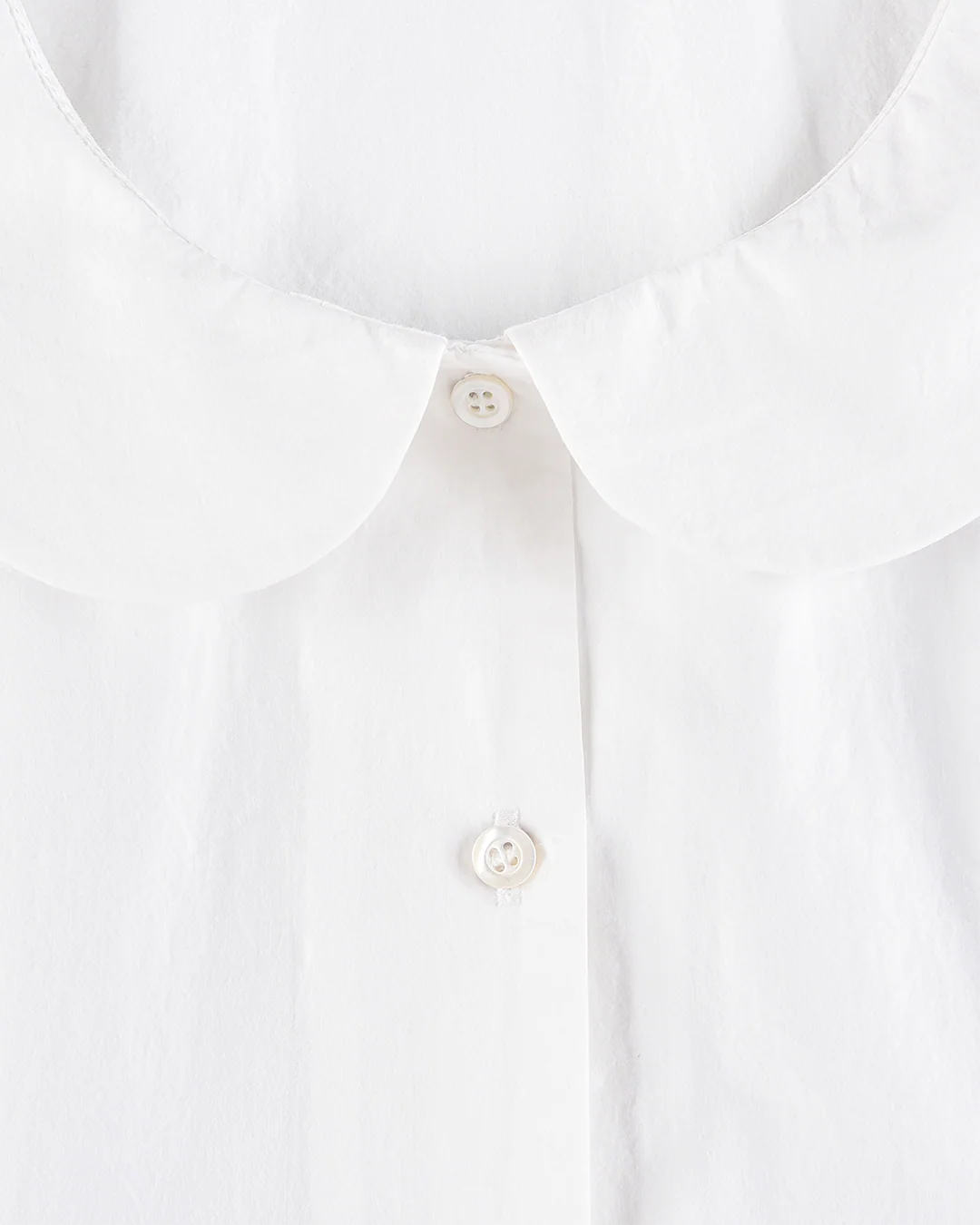 Curved Collar Button Shirt - White - Image 7
