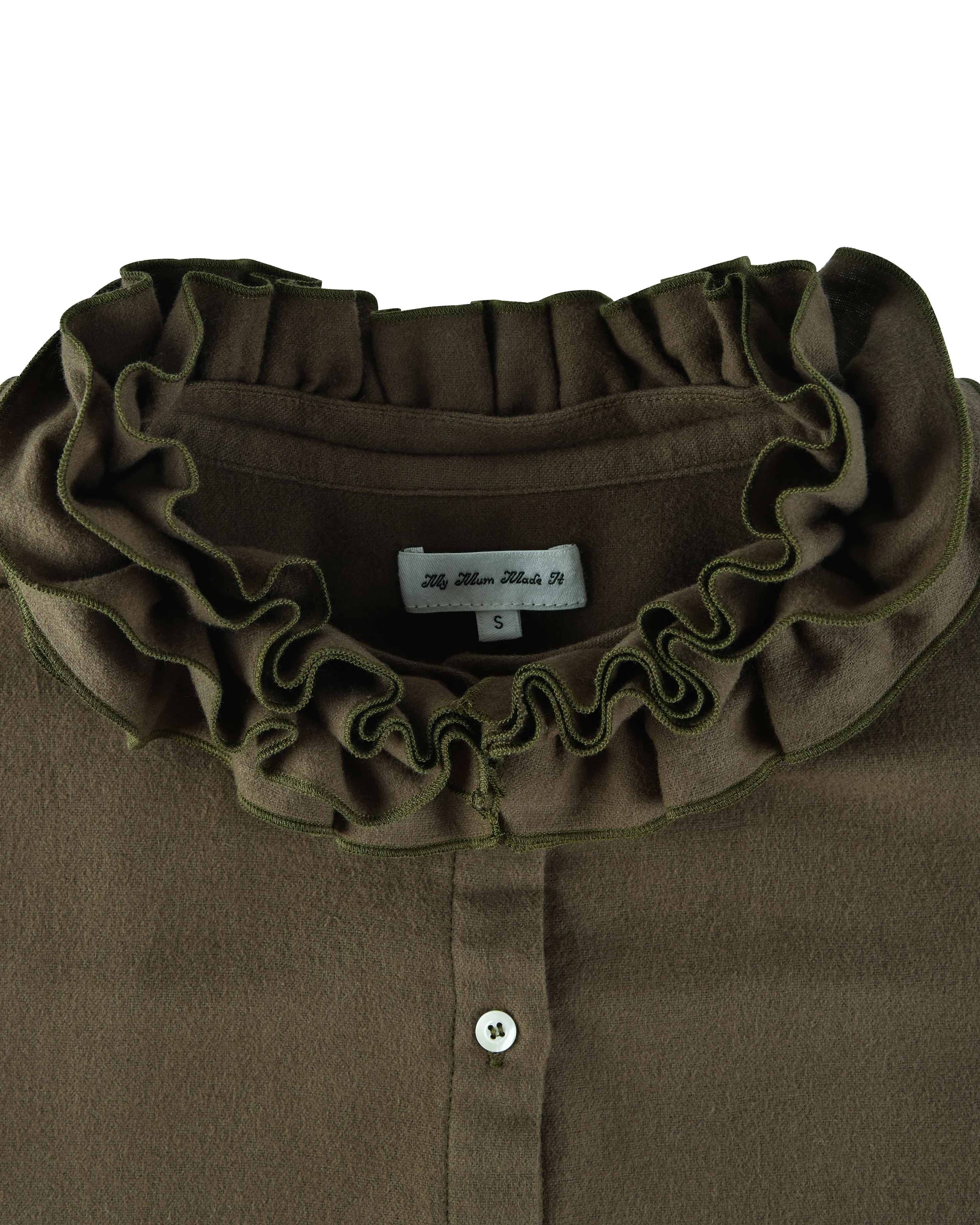 Flannel Ruffle Blouse - Eucalyptus - Image 7