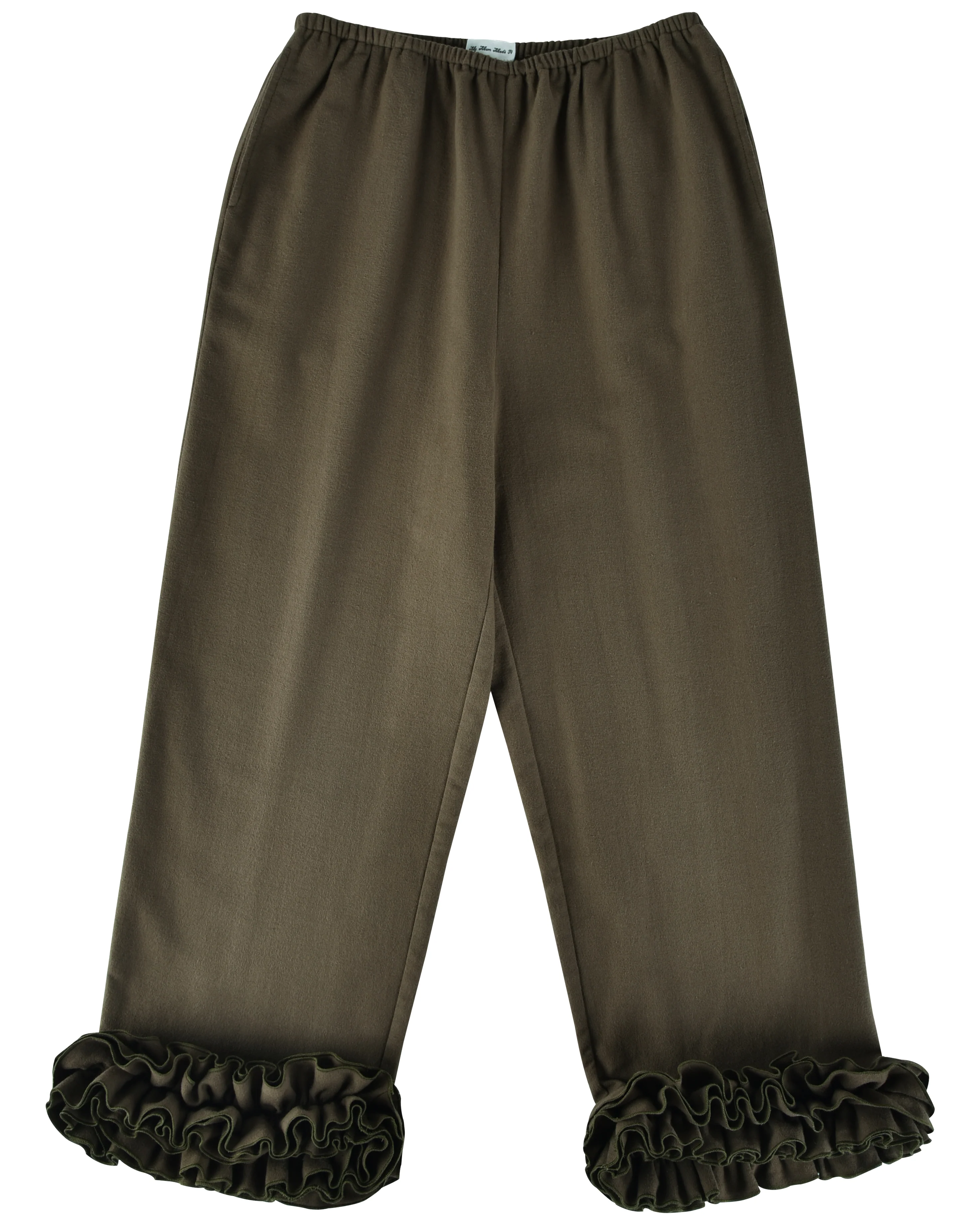 Flannel Ruffle Pant - Eucalyptus
