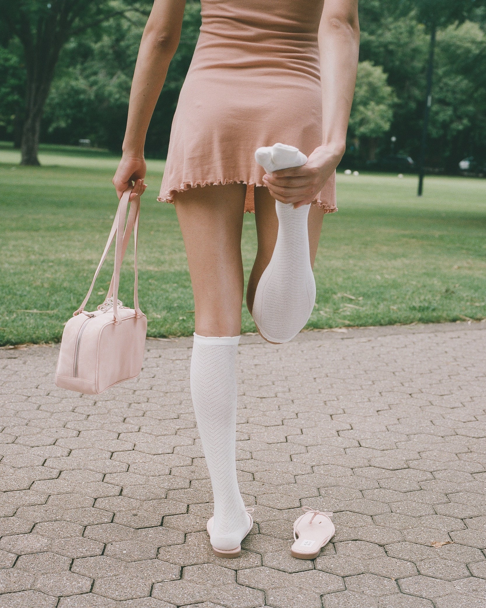 Knit Lace Knee Tabi Socks - Image 2