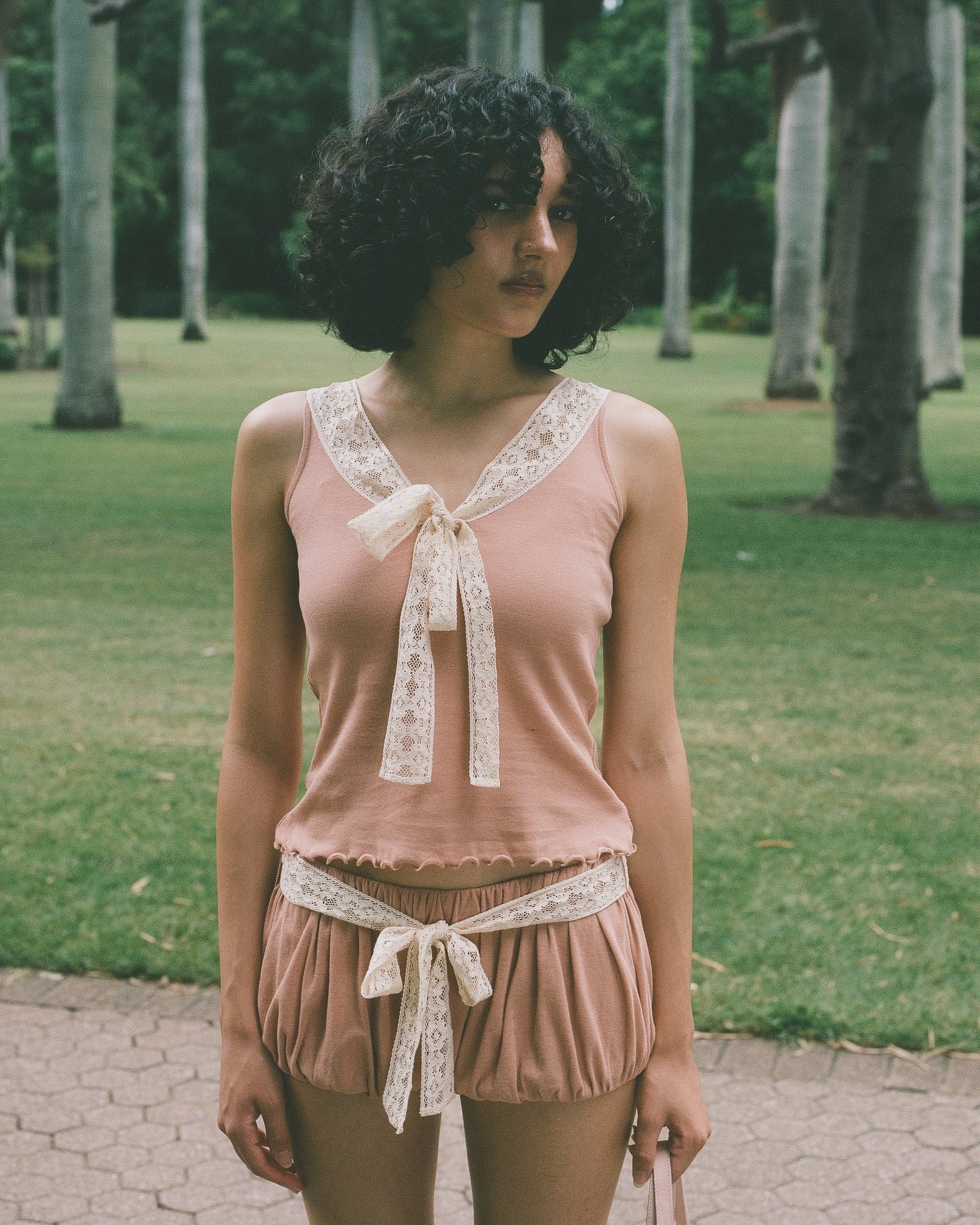 Lace Bow Shorts - Rose Veil - Image 7