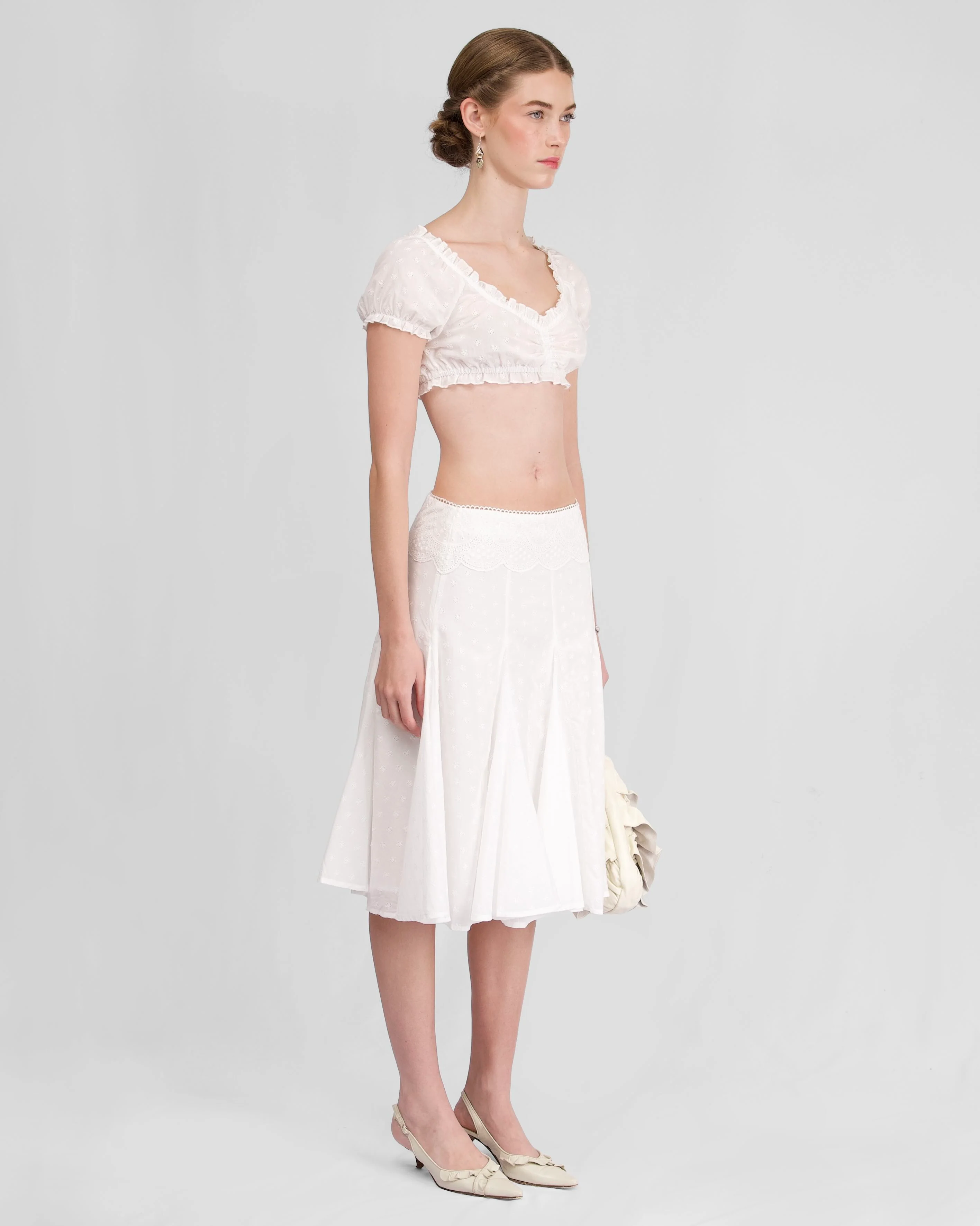 Lace Eyelet Midi Skirt - Image 4