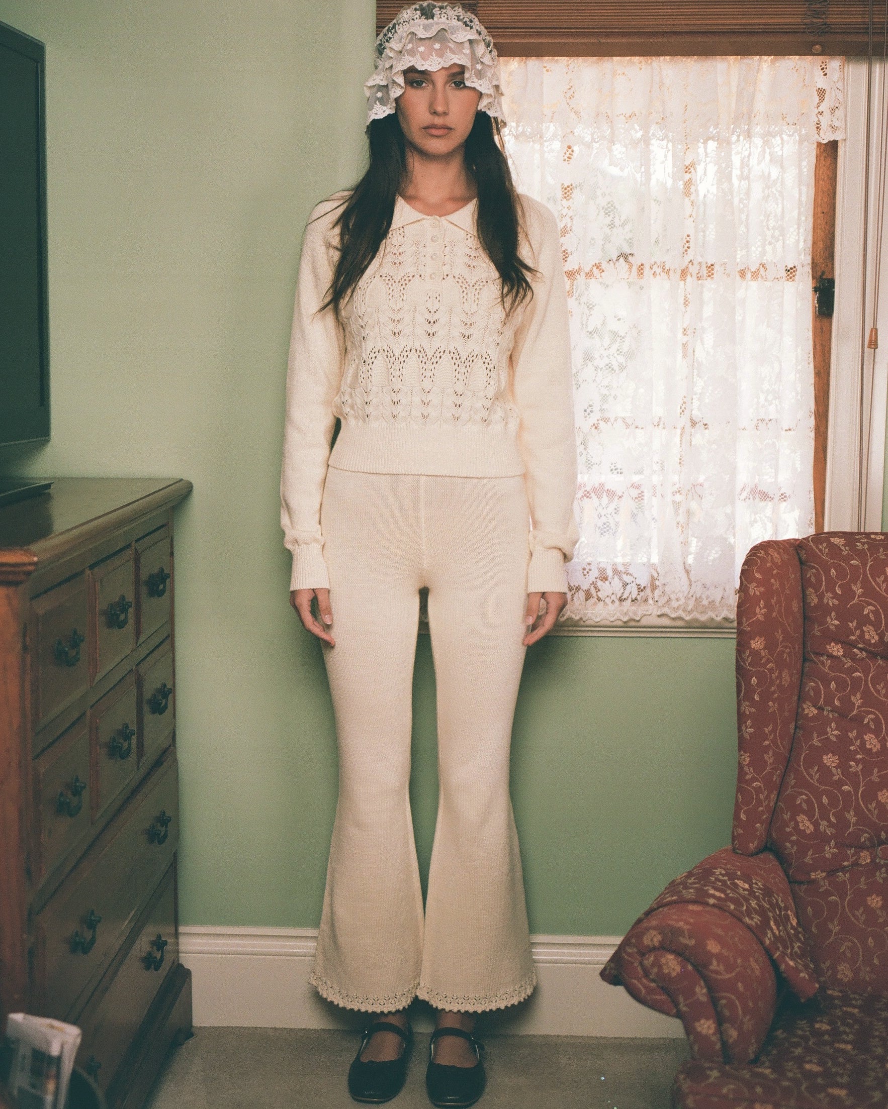 Lace Knit Pant - Porcelain - Image 2