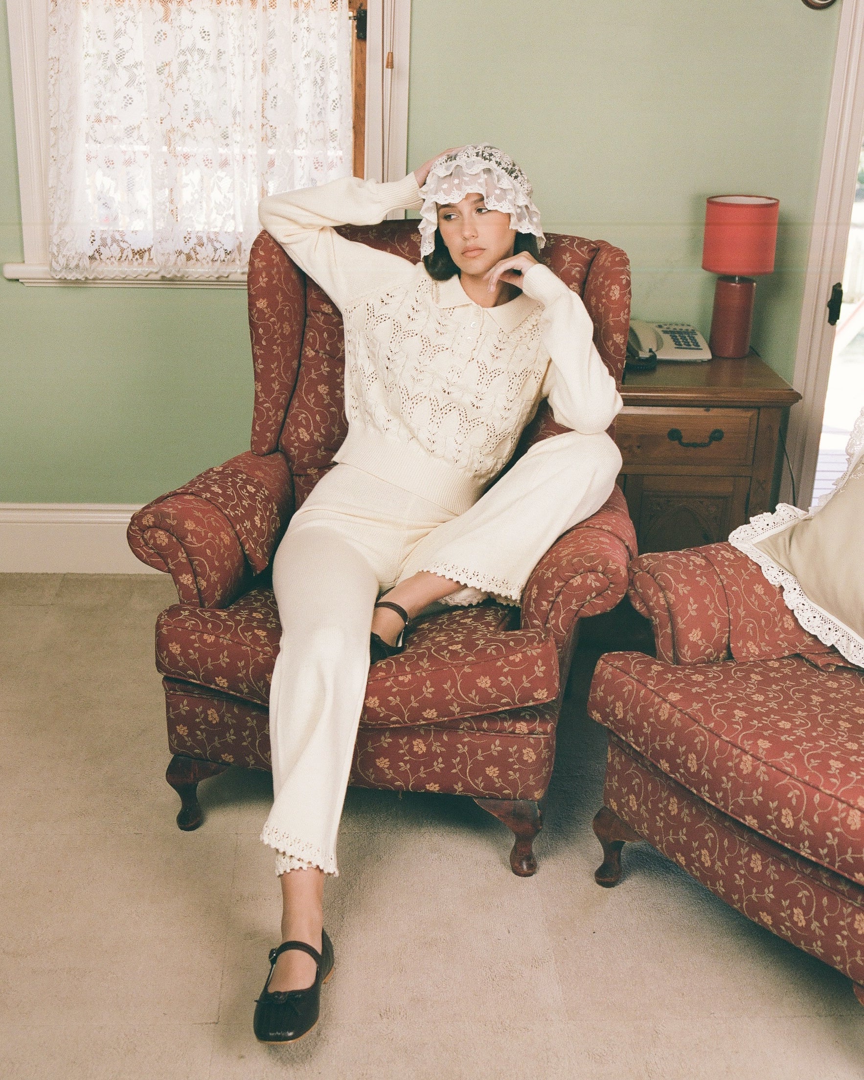 Lace Knit Pant - Porcelain - Image 4