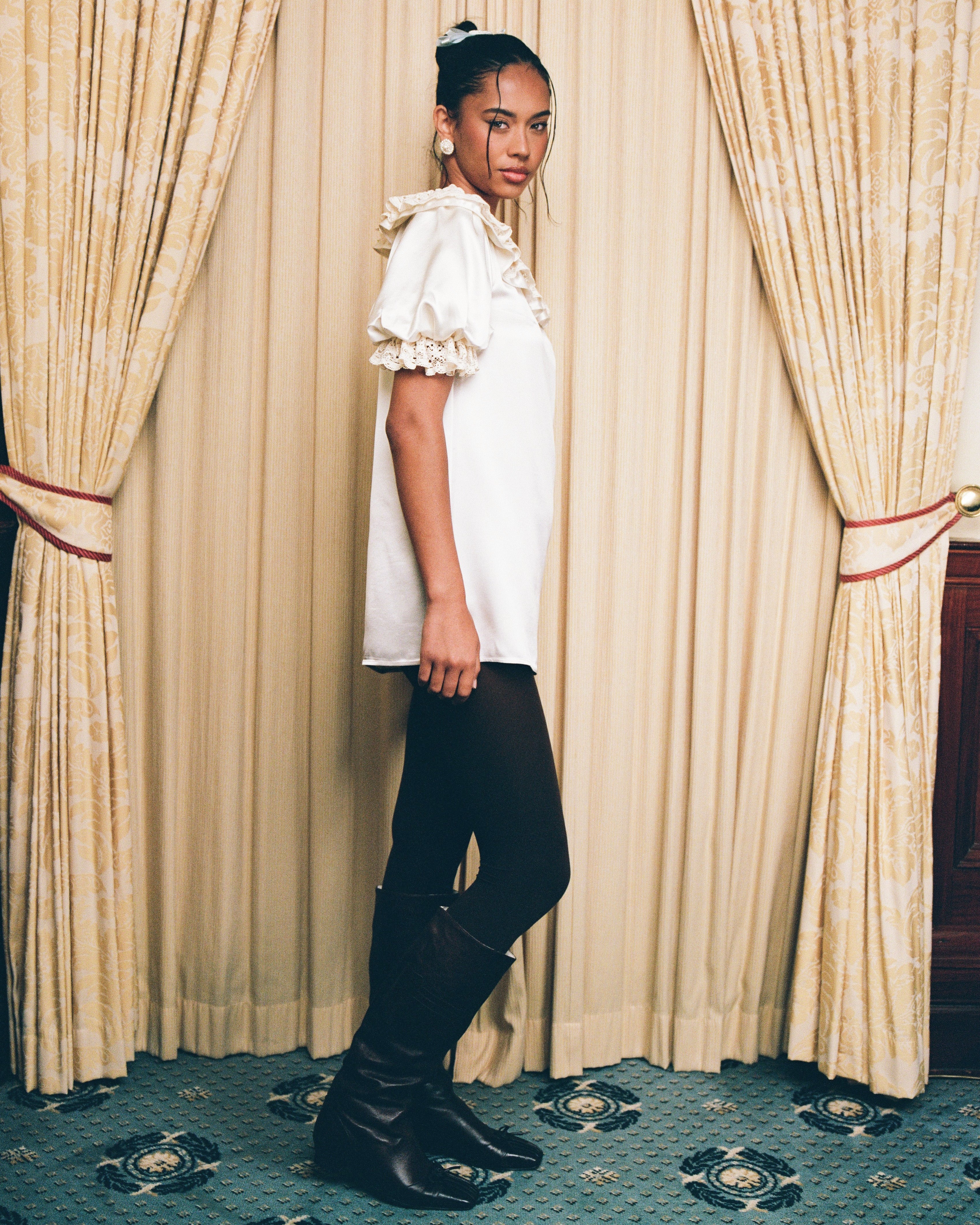 Lace Layer Soirée Dress - Frost - Image 4