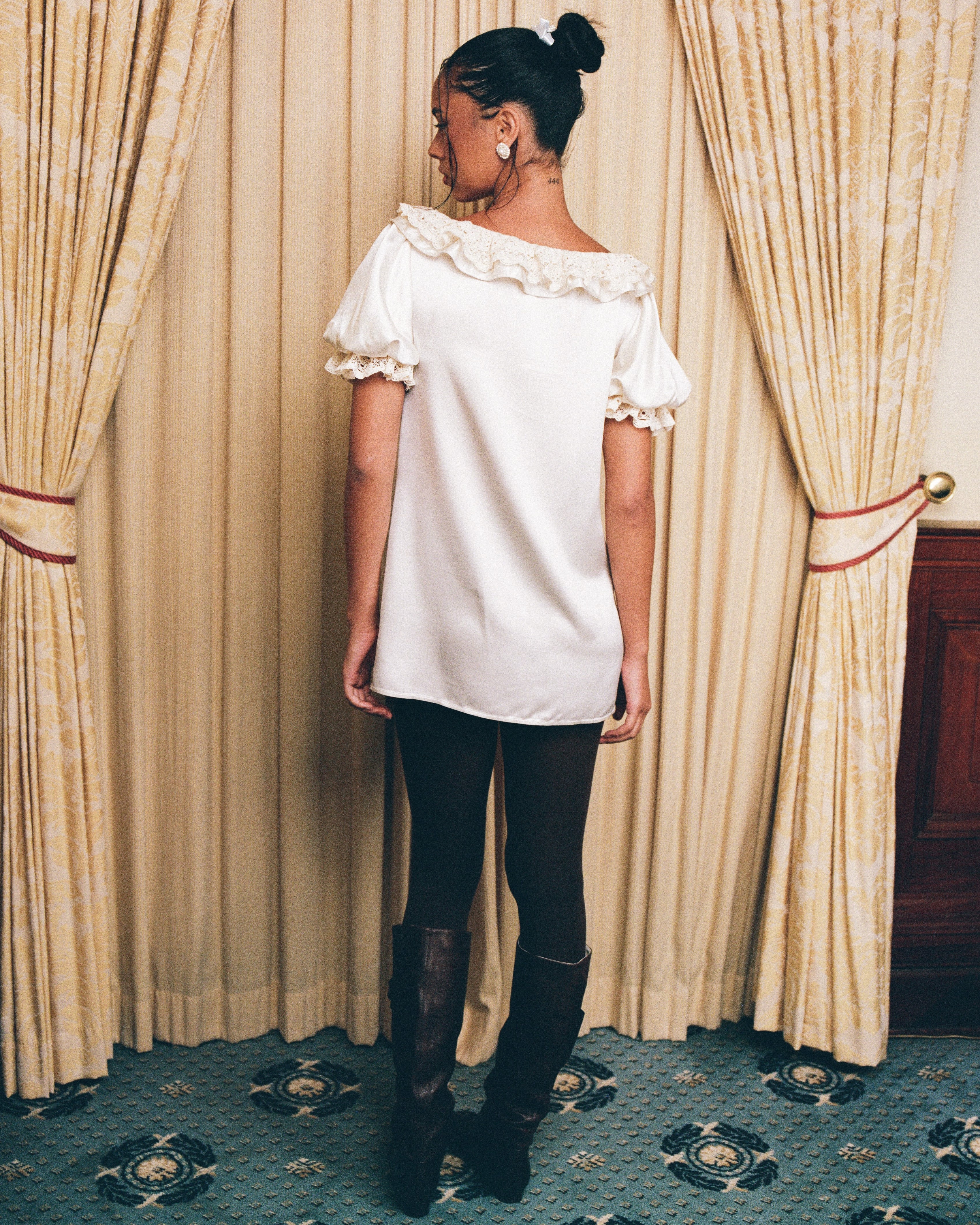 Lace Layer Soirée Dress - Frost - Image 5