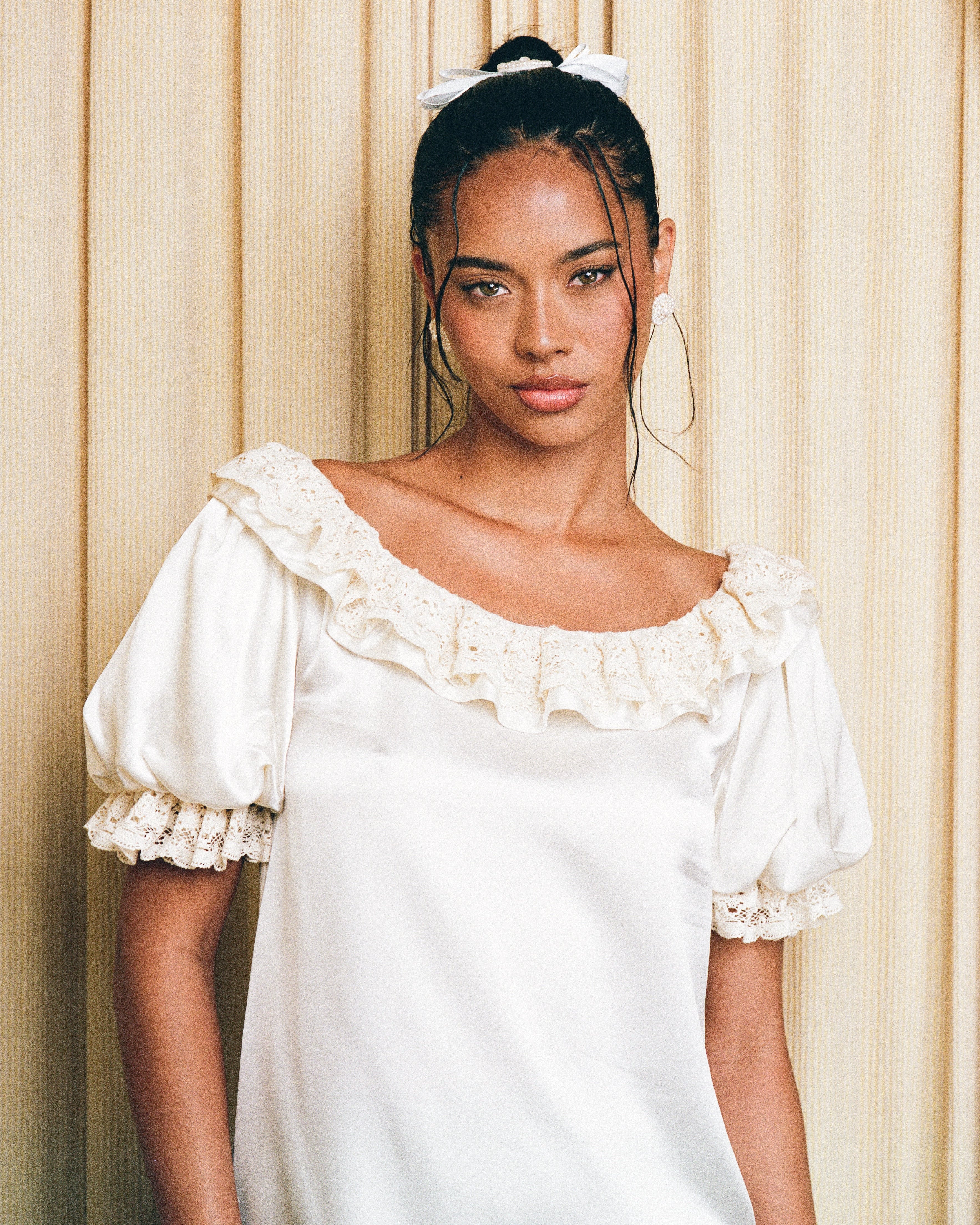 Lace Layer Soirée Dress - Frost - Image 6