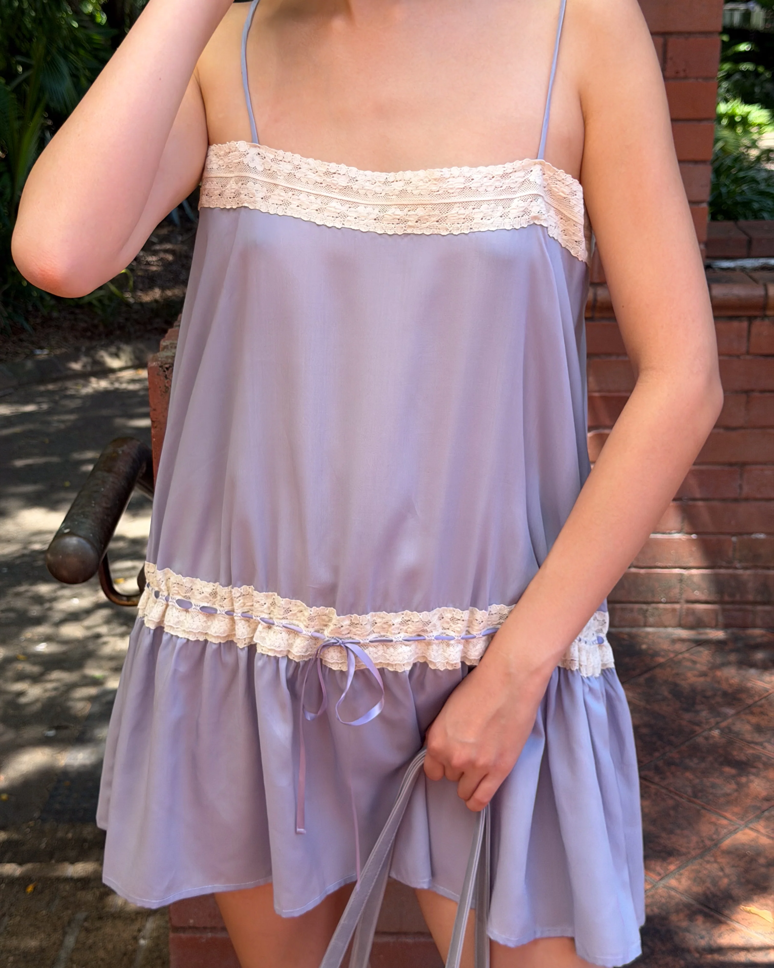 Lace Ribbon Dress - Wisteria - Image 4