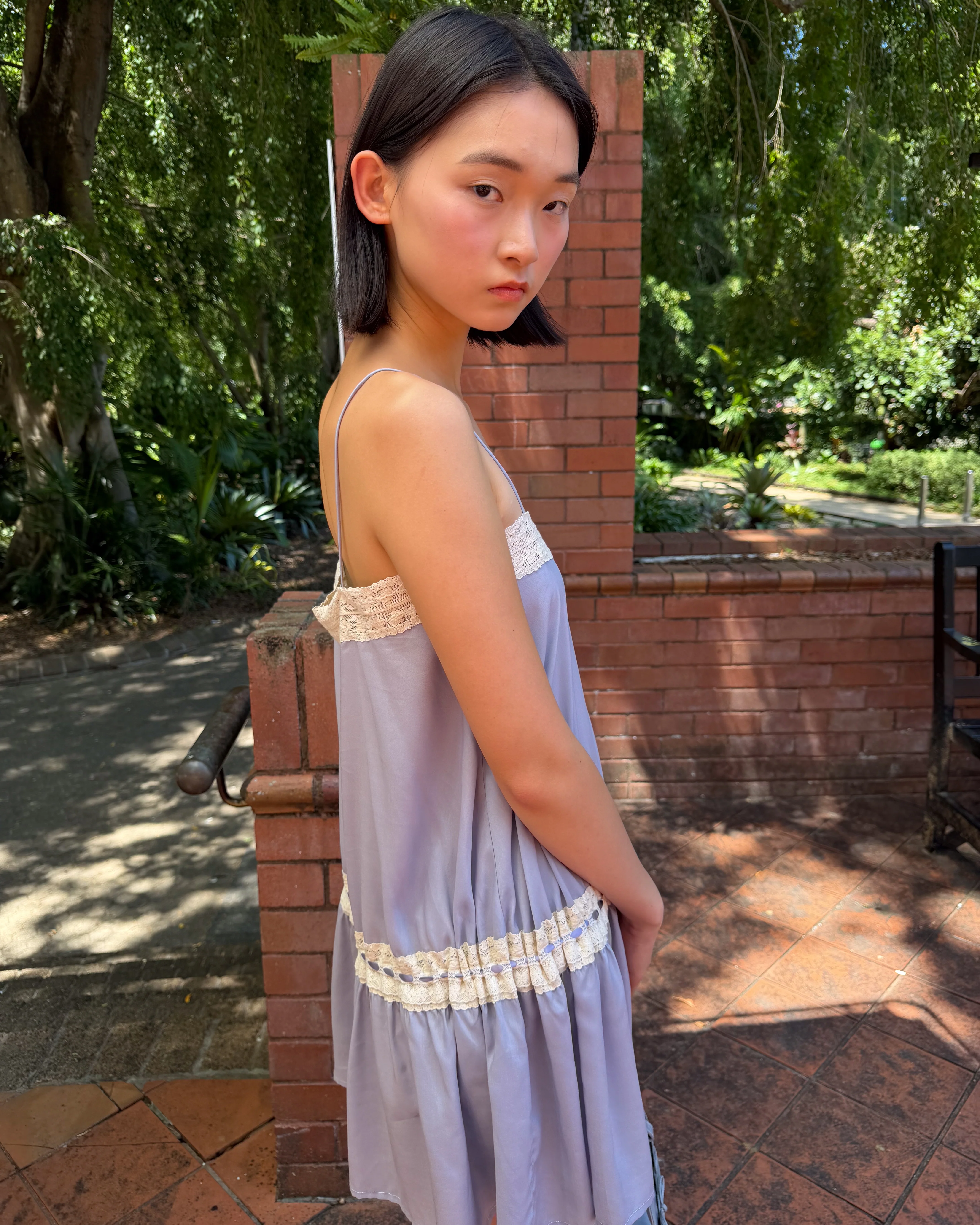 Lace Ribbon Dress - Wisteria - Image 6