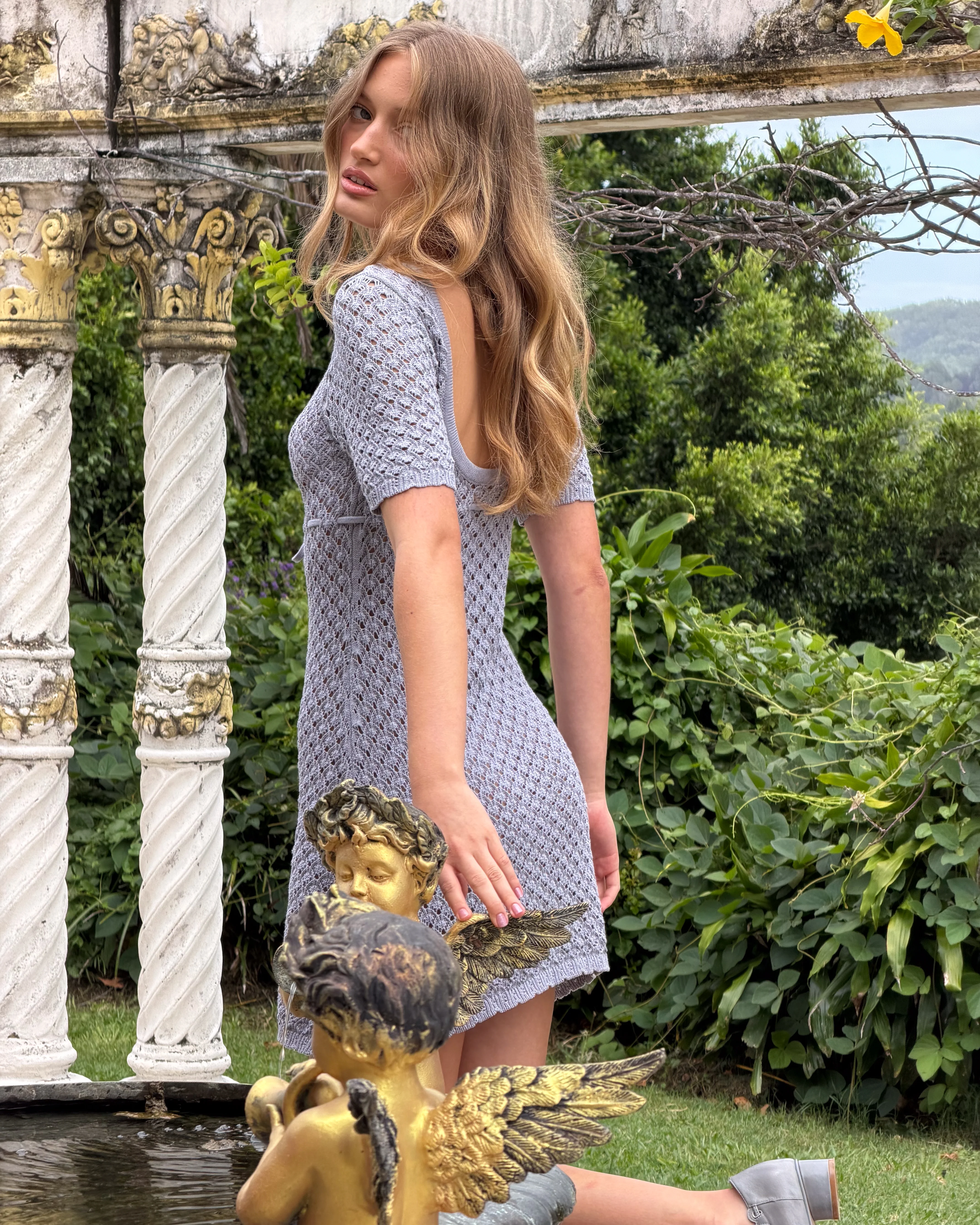 Laceweave Knit Dress - Wisteria - Image 5