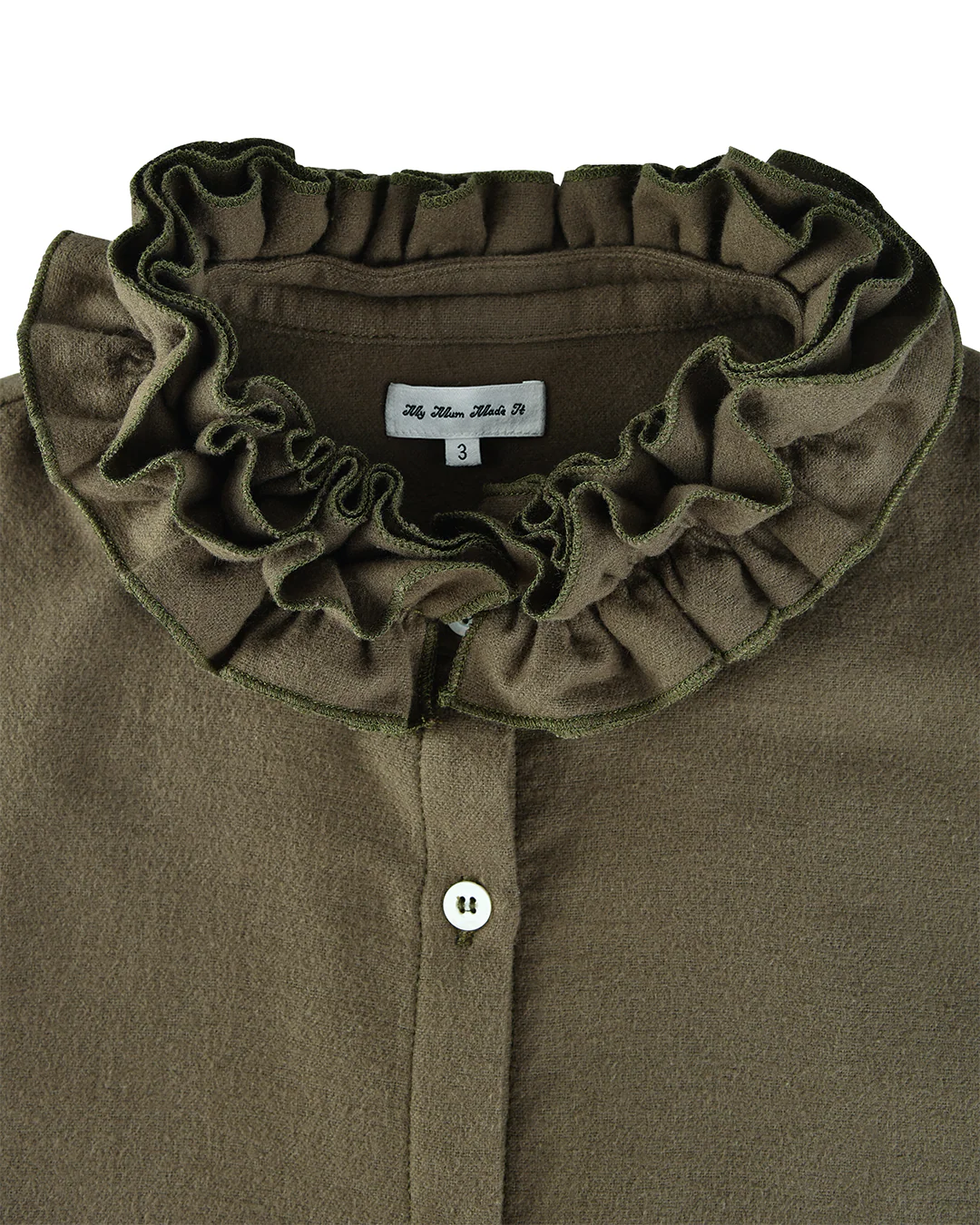 Mini Flannel Ruffle Blouse - Eucalyptus - Image 7