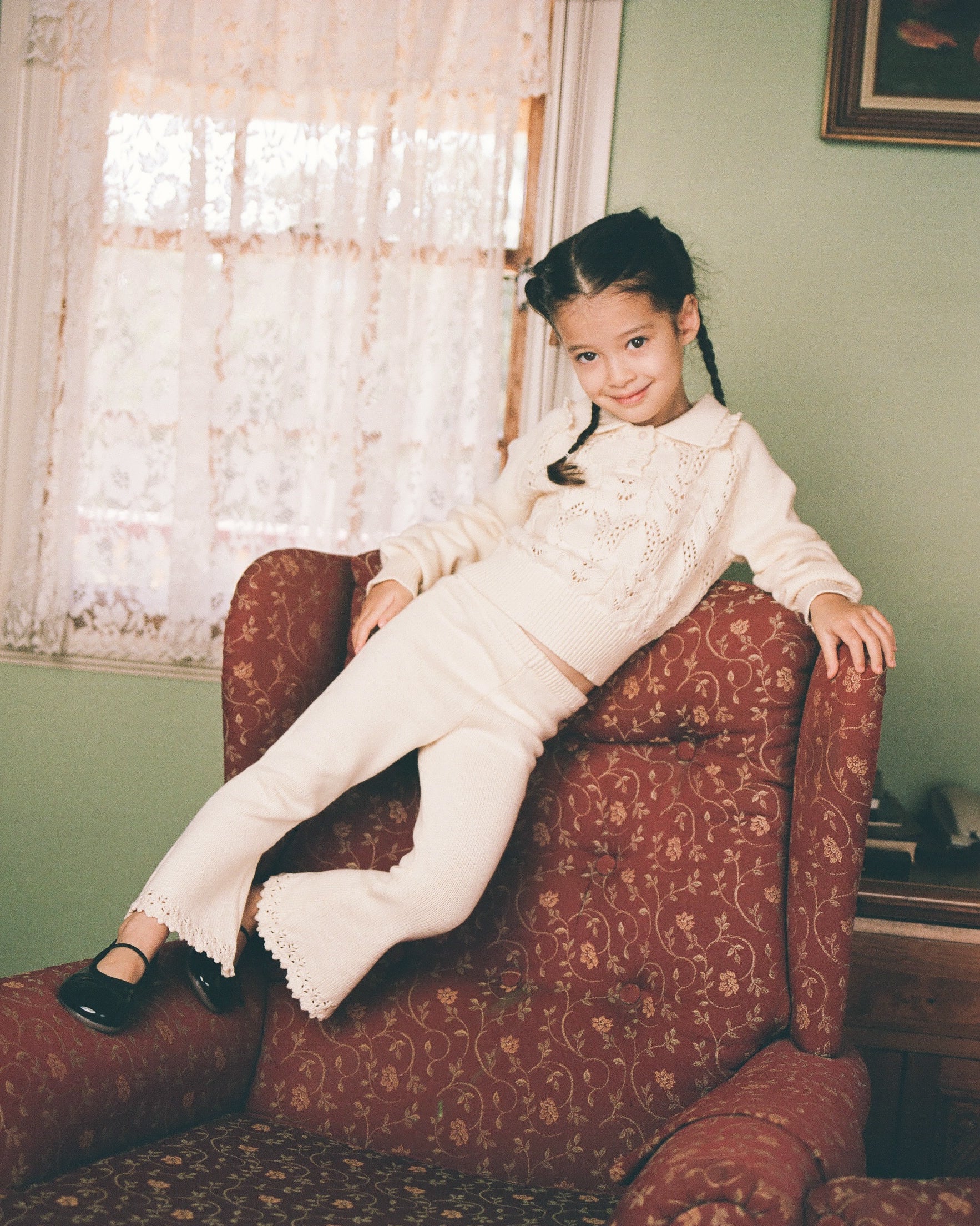 Mini Lace Knit Pant - Porcelain - Image 2