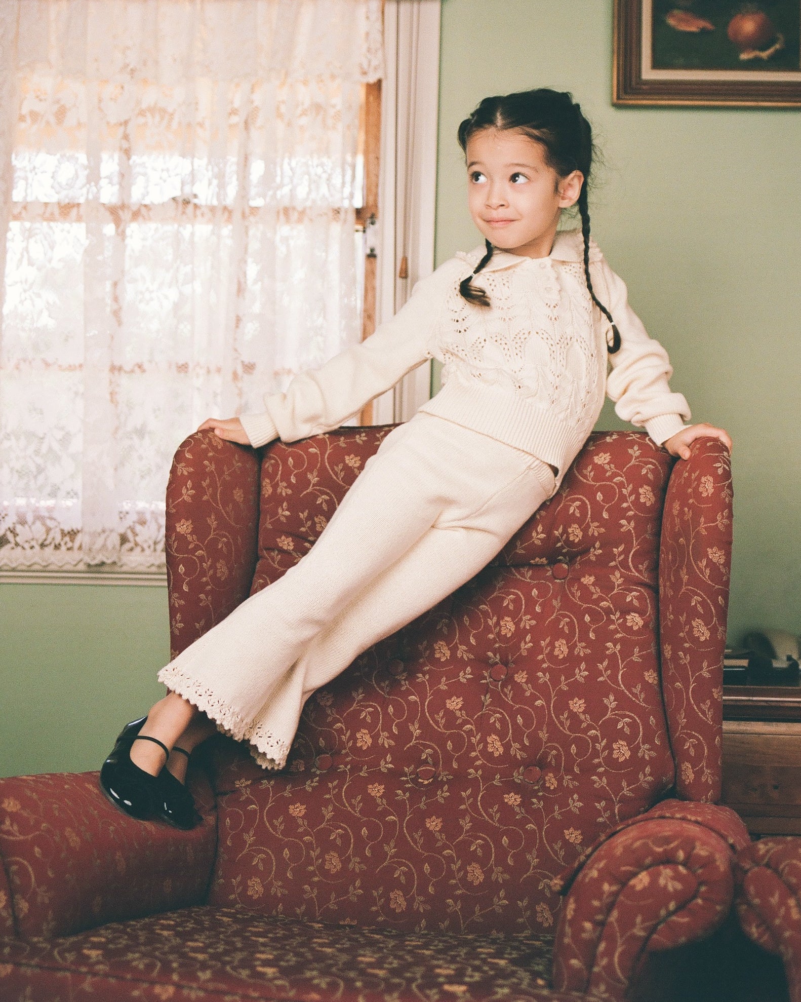 Mini Lace Knit Pant - Porcelain - Image 4