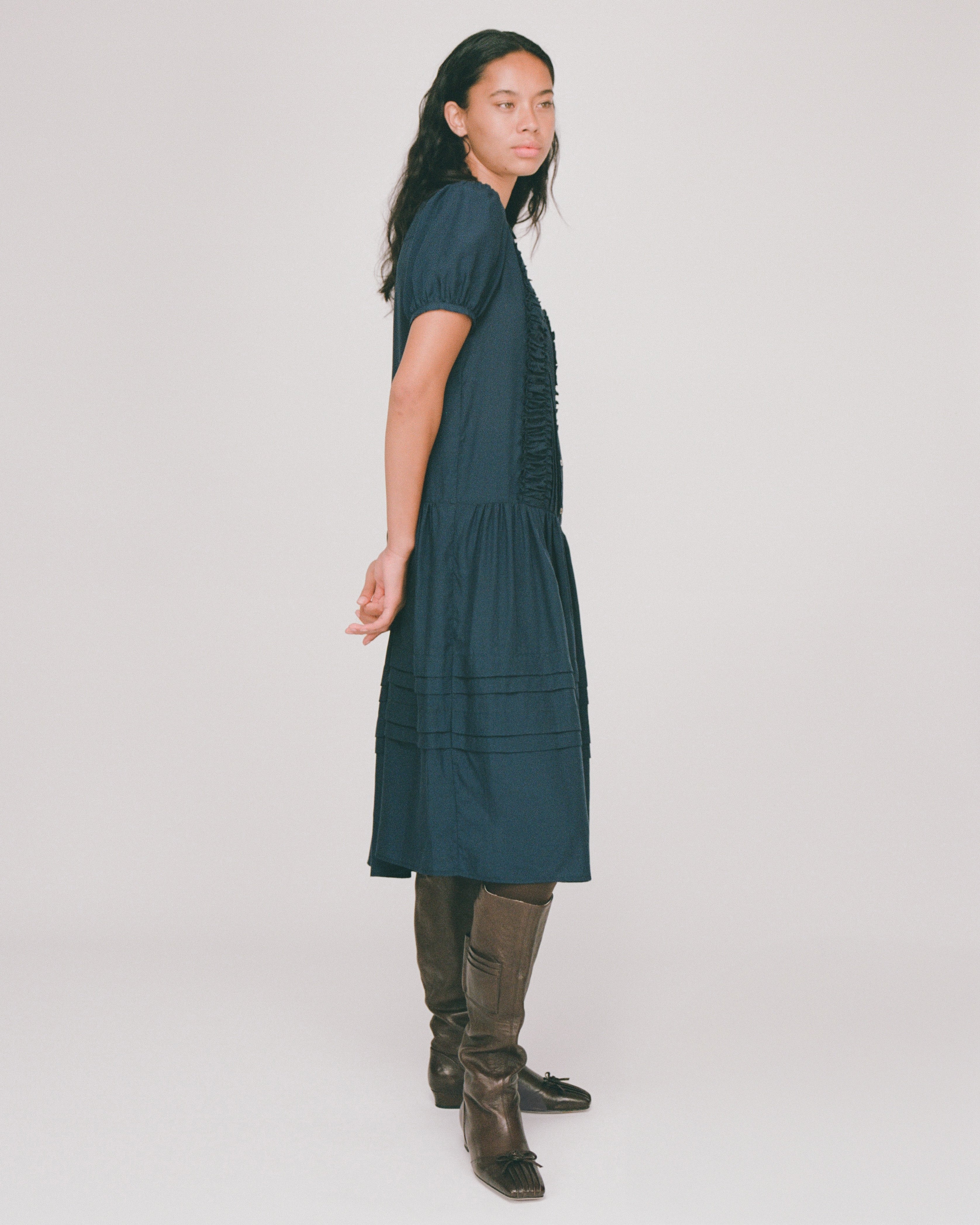 Pleat Sunday Dress - Ink - Image 3