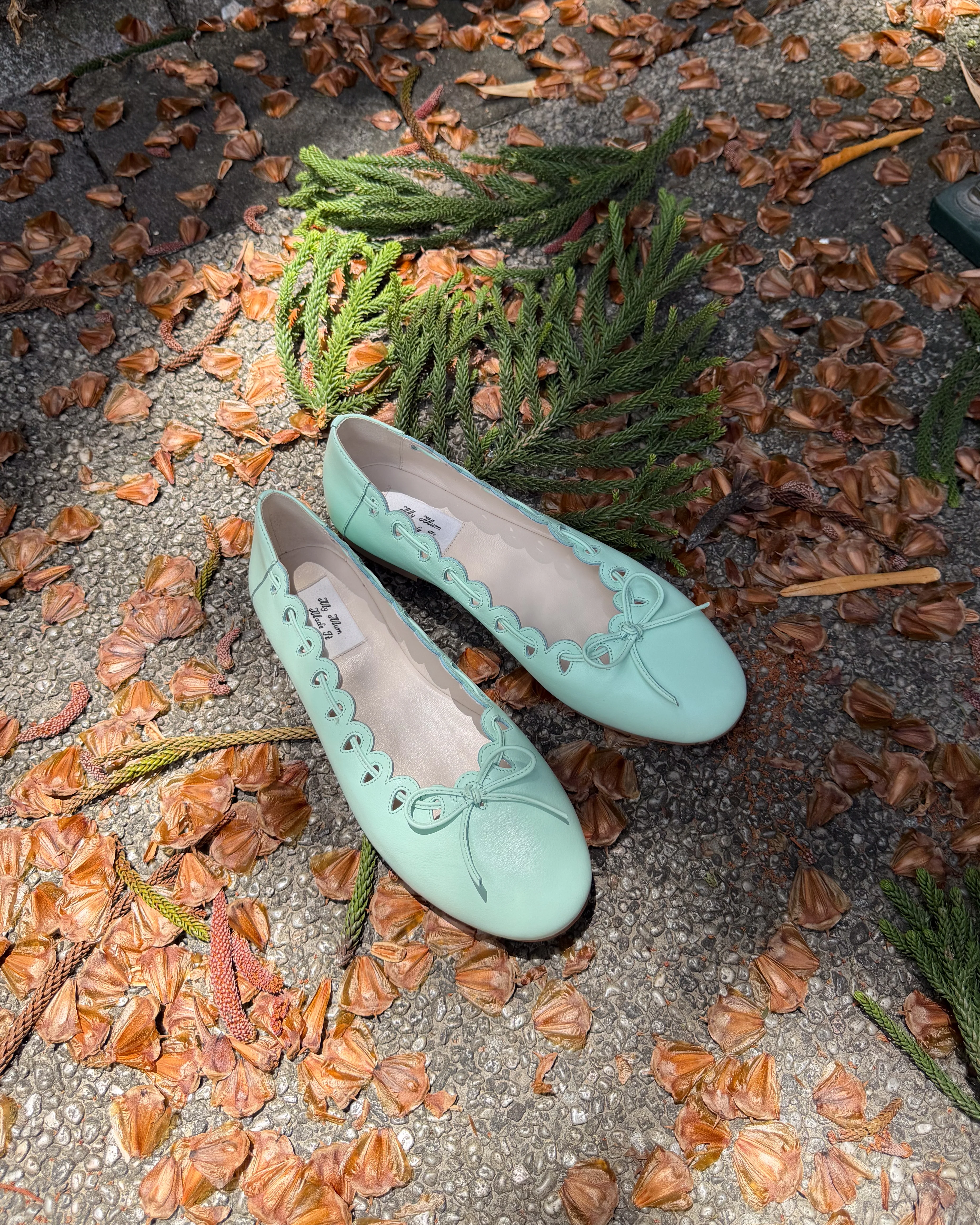 Ribbon Stitch Ballet Flats - Mint - Image 3