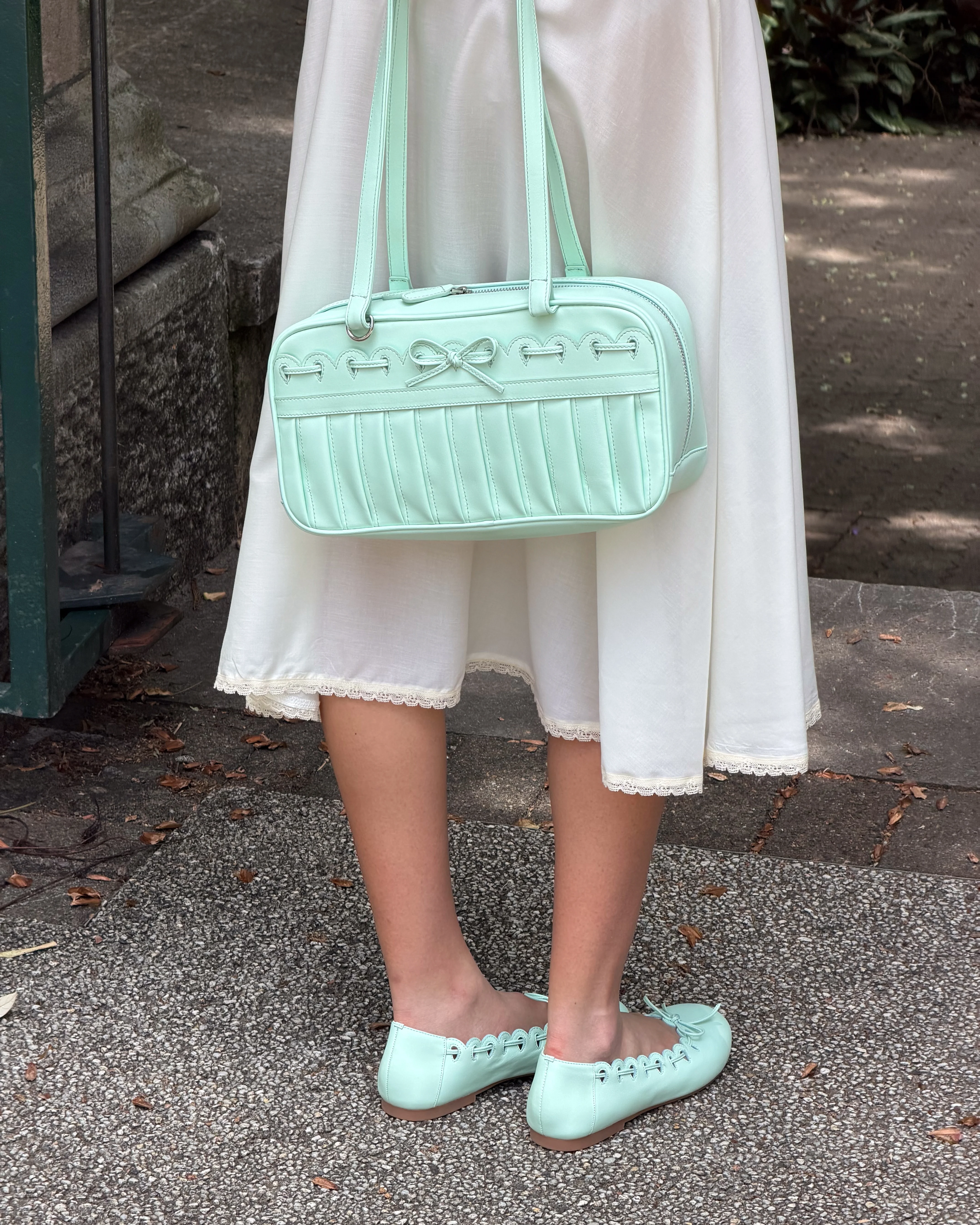 Ribbon Stitch Ballet Flats - Mint - Image 4