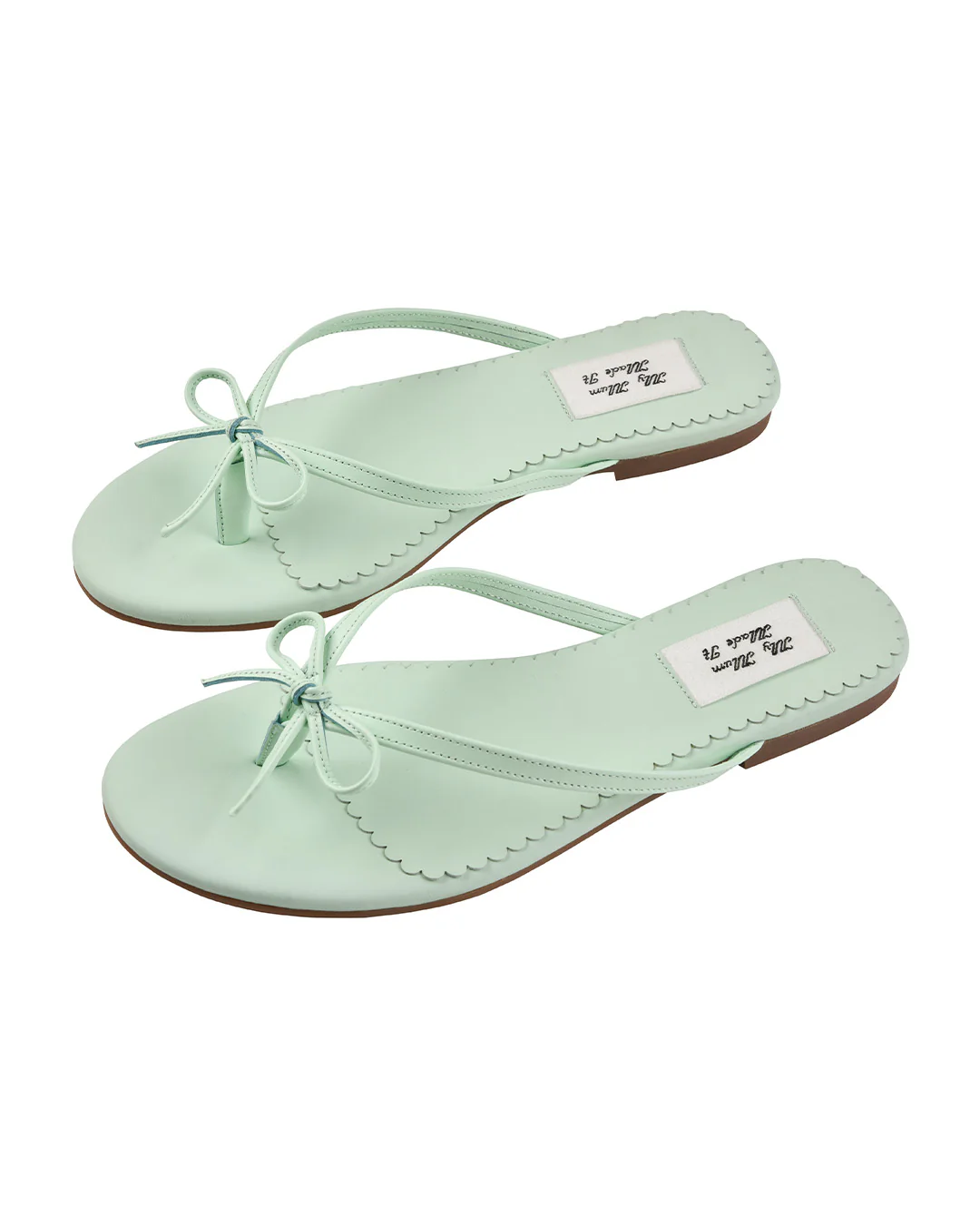 Ribbon Stitch Flip Flops - Mint - Image 8