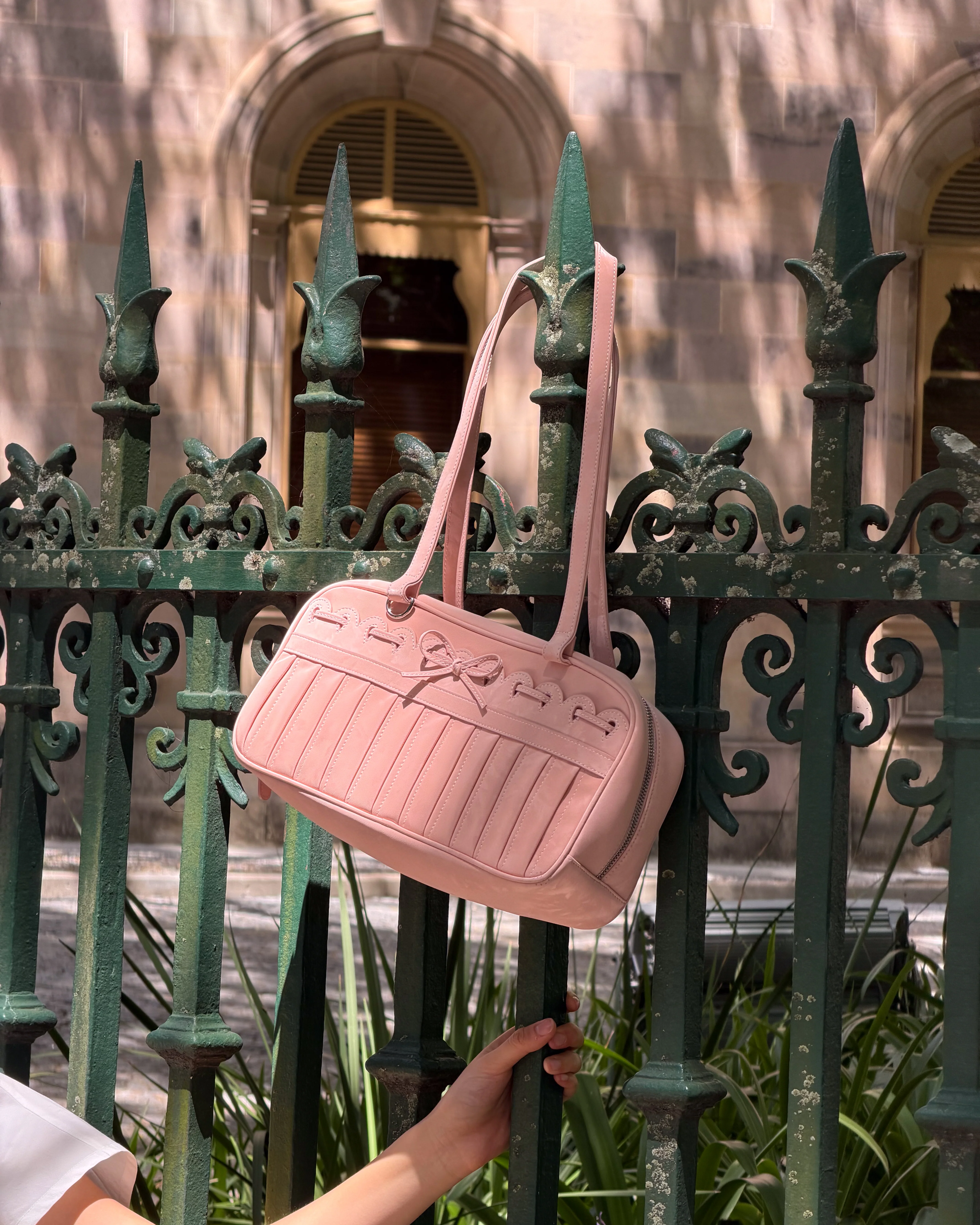 Ribbon Stitch Shoulder Bag - Rose Veil - Image 2