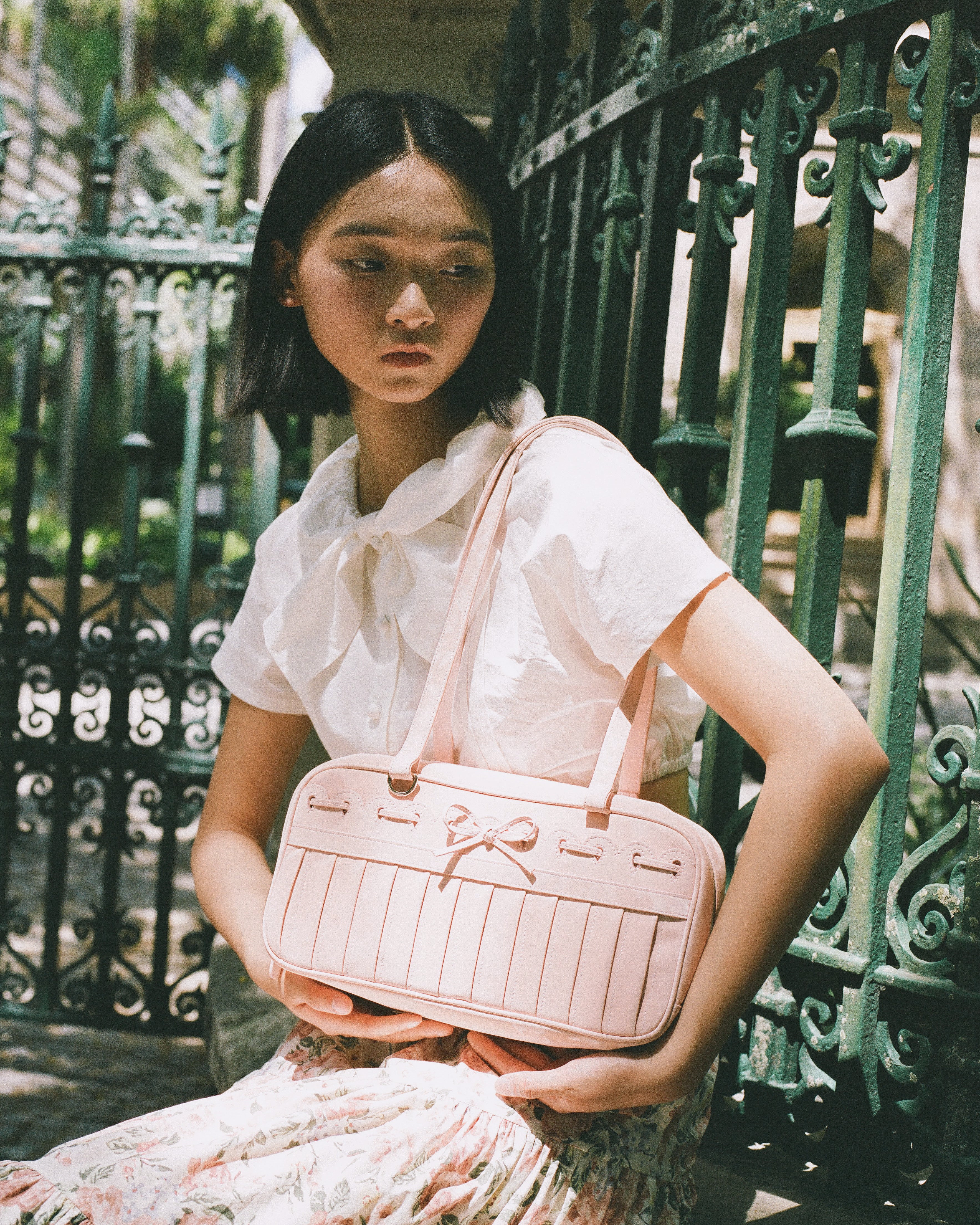 Ribbon Stitch Shoulder Bag - Rose Veil - Image 3