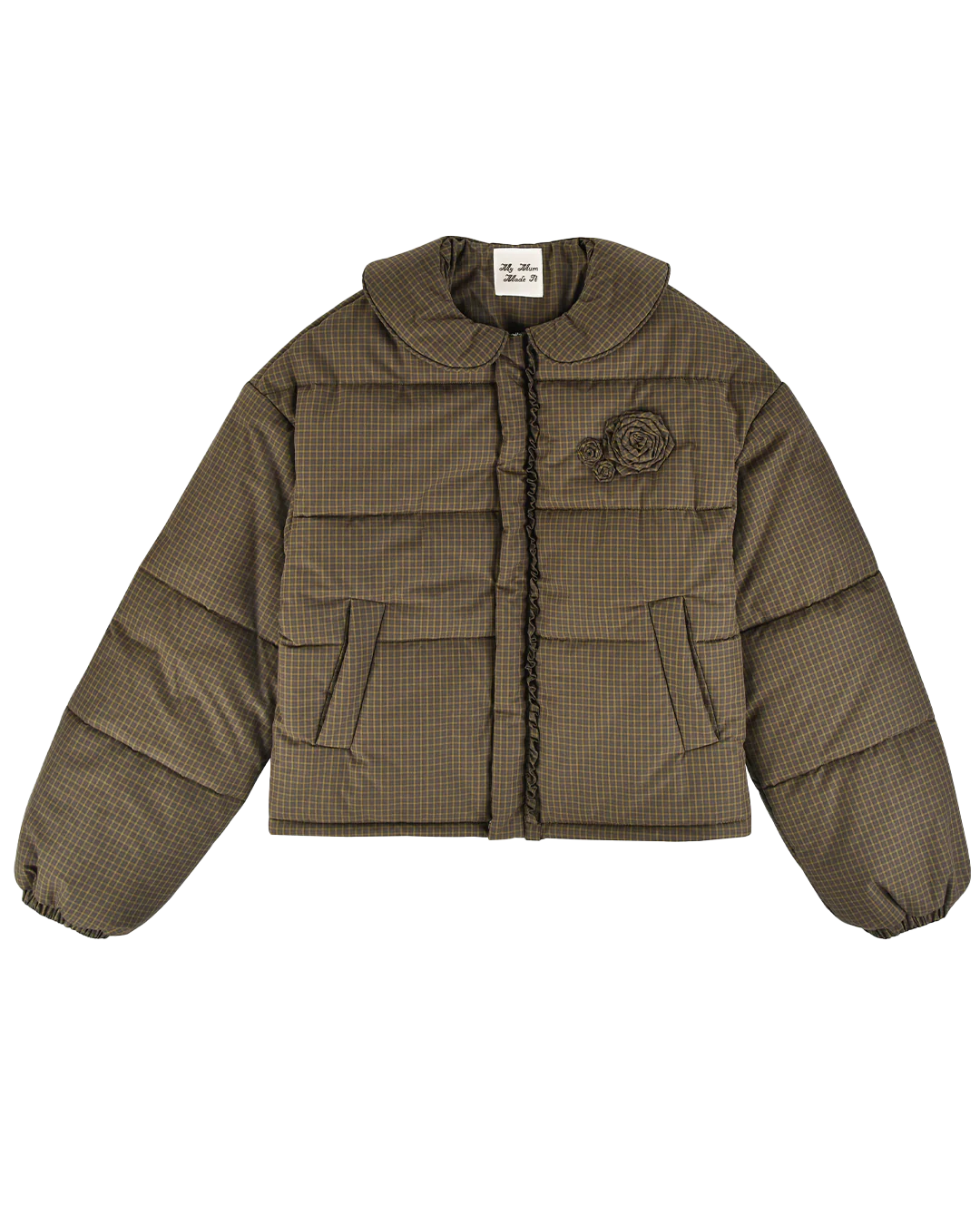 Rosette Puffer Jacket - Ivy Check