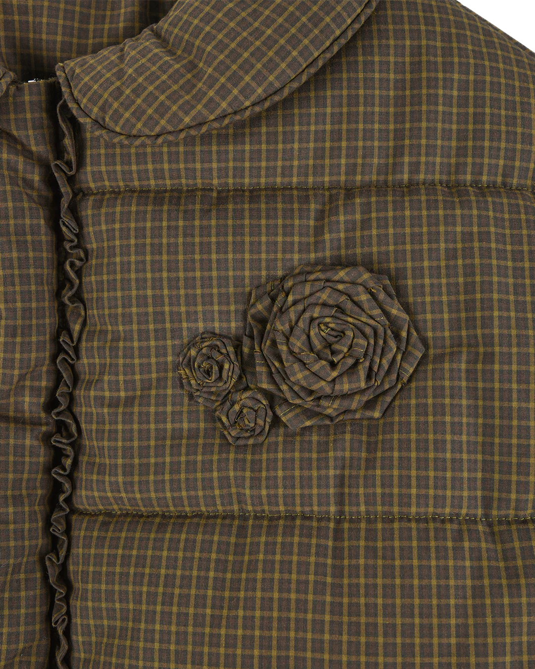 Rosette Puffer Jacket - Ivy Check - Image 5