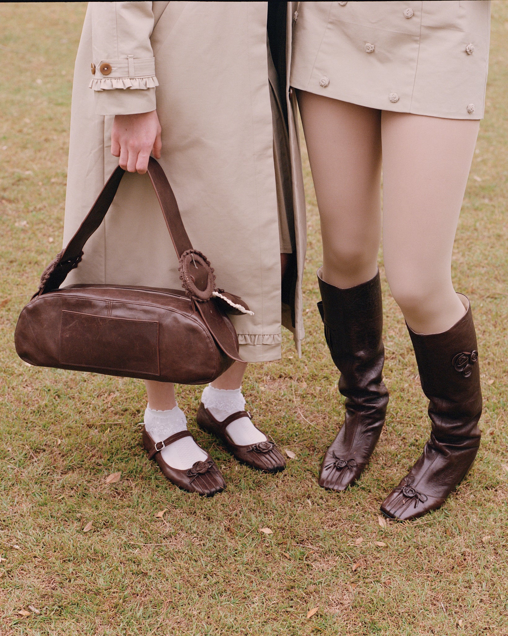 Leather Crochet Buckle Bag - Saddle - Image 6