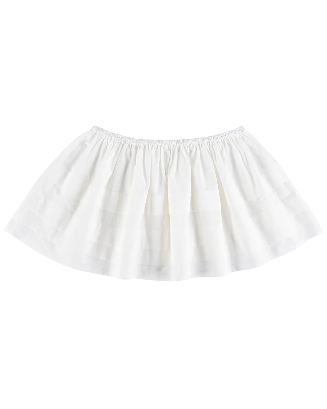 Tiered Pleat Mini Skirt - White